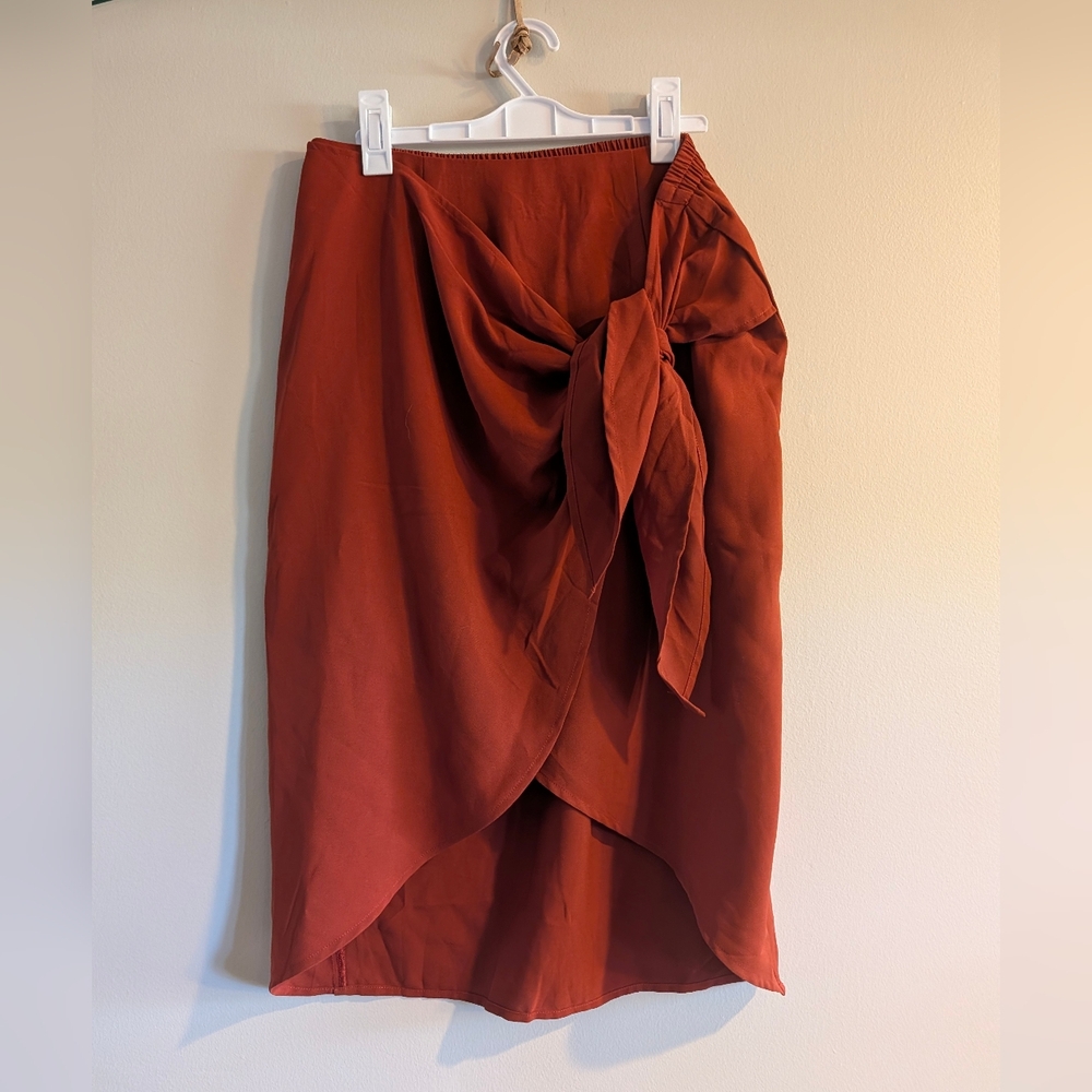 Everly Asymmetrical Rust Skirt